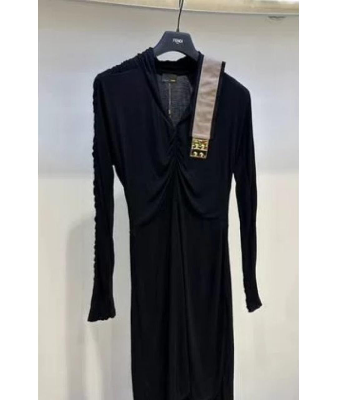 FENDI Черное полиэстеровое повседневное платье, фото 3