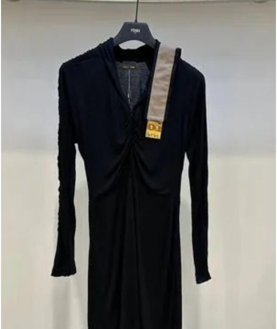 FENDI Черное полиэстеровое повседневное платье, фото 4