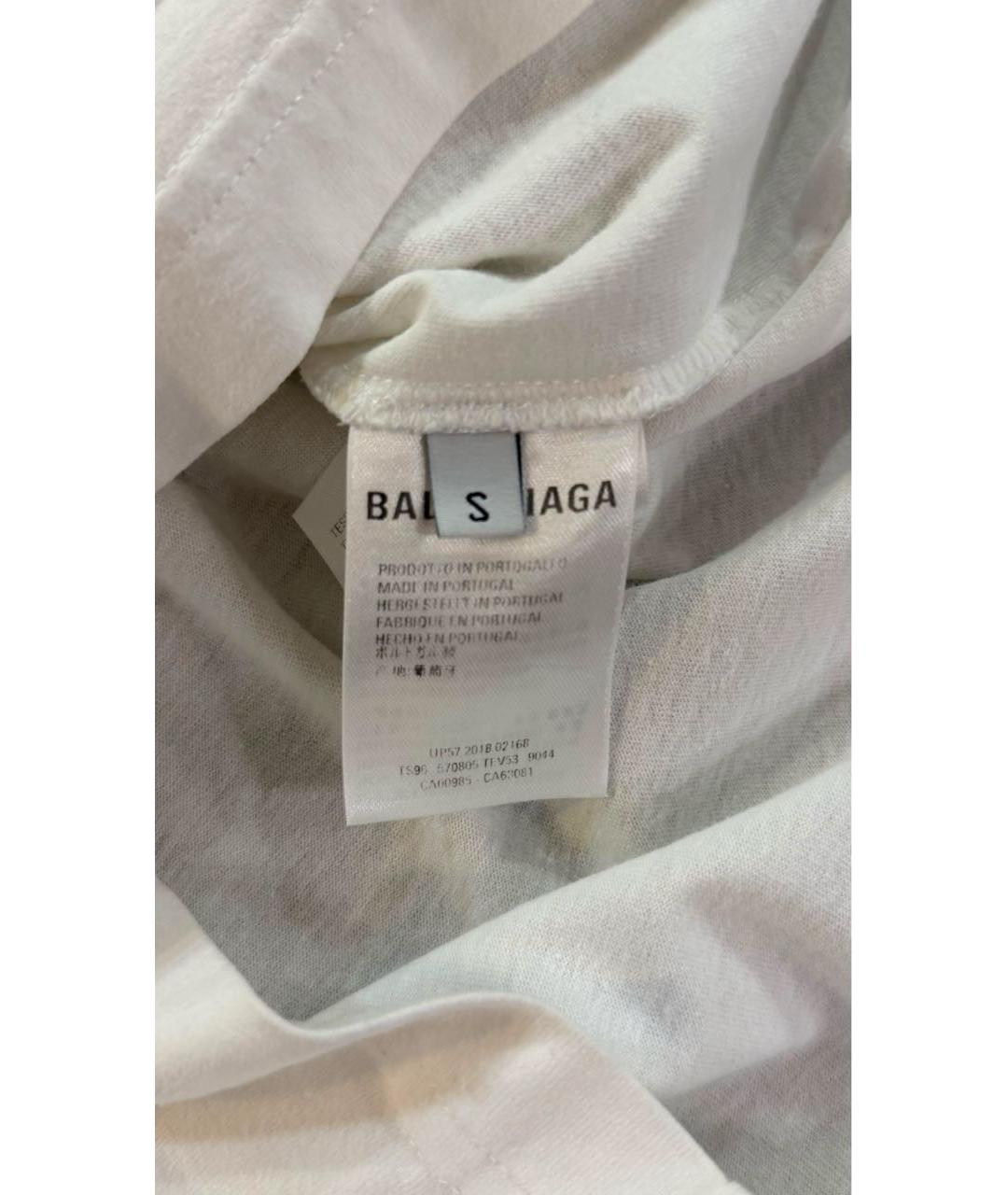 BALENCIAGA Белая хлопковая футболка, фото 3