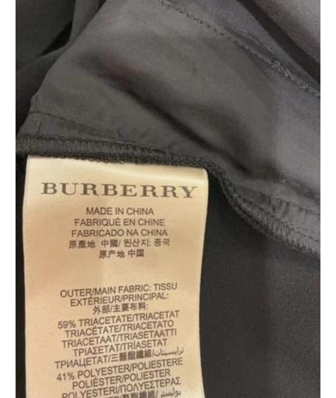 BURBERRY Черные полиэстеровые брюки узкие, фото 3