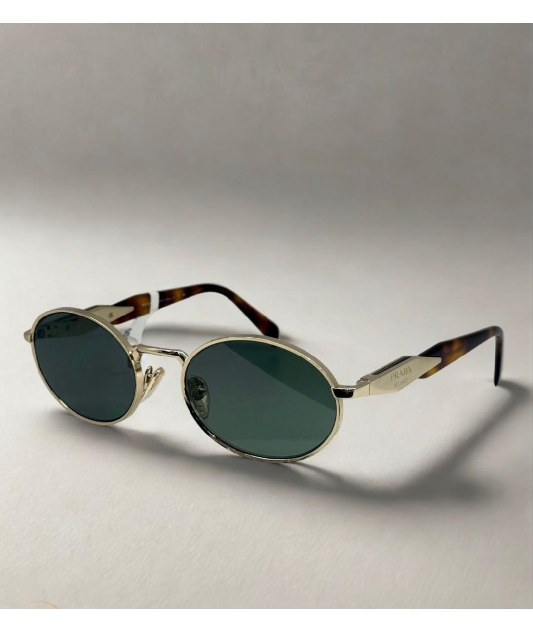 PRADA Зеленые металлические солнцезащитные очки, фото 4