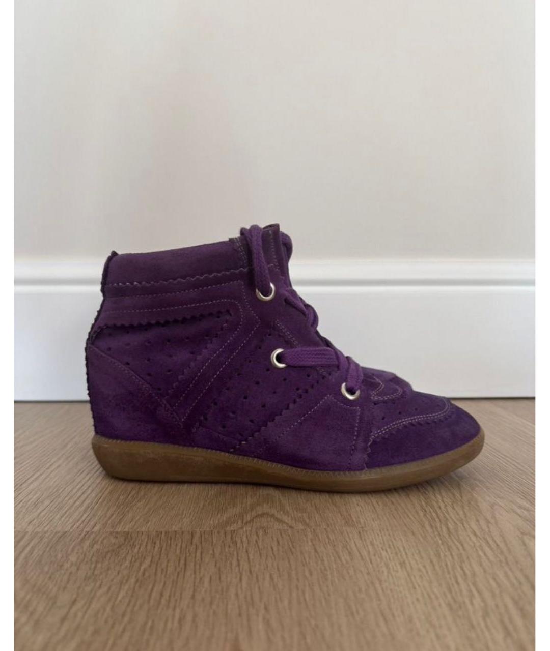 ISABEL MARANT Фиолетовые замшевые кеды, фото 6