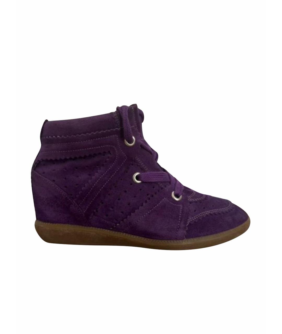 ISABEL MARANT Фиолетовые замшевые кеды, фото 1