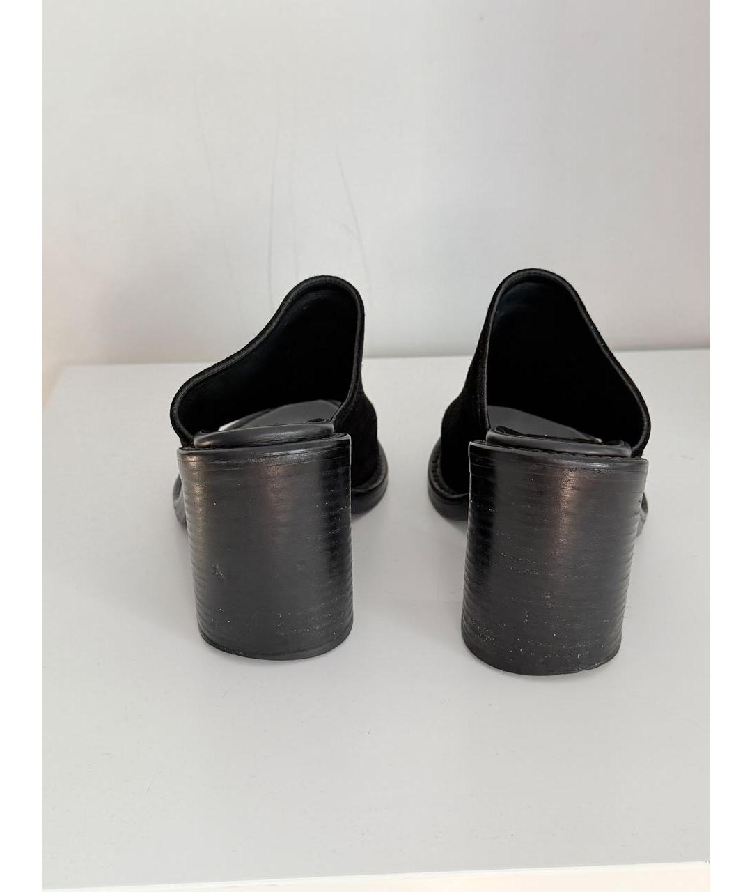 ANN DEMEULEMEESTER Черные замшевые мюли, фото 3