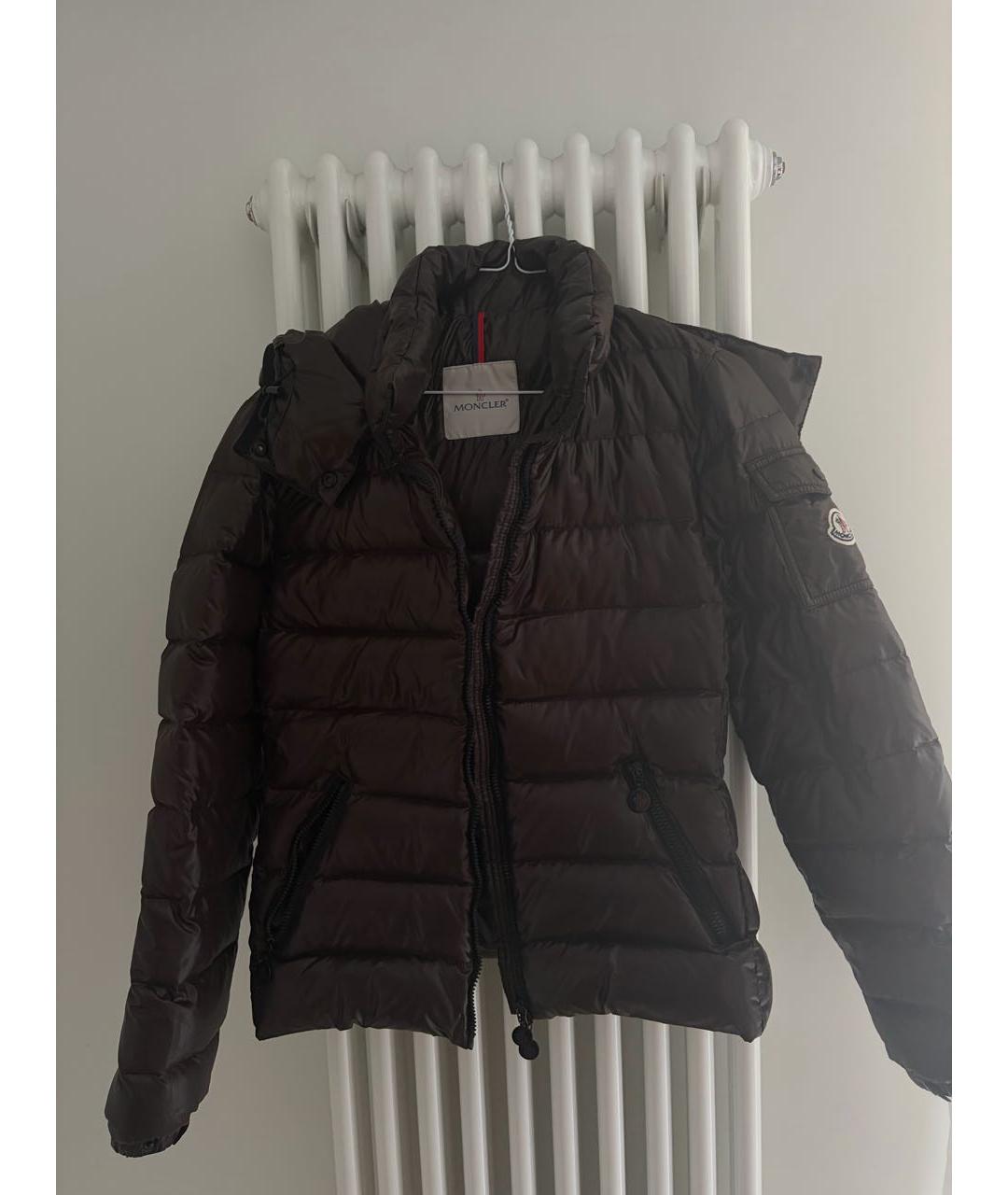 MONCLER Коричневый полиамидовый пуховик, фото 6