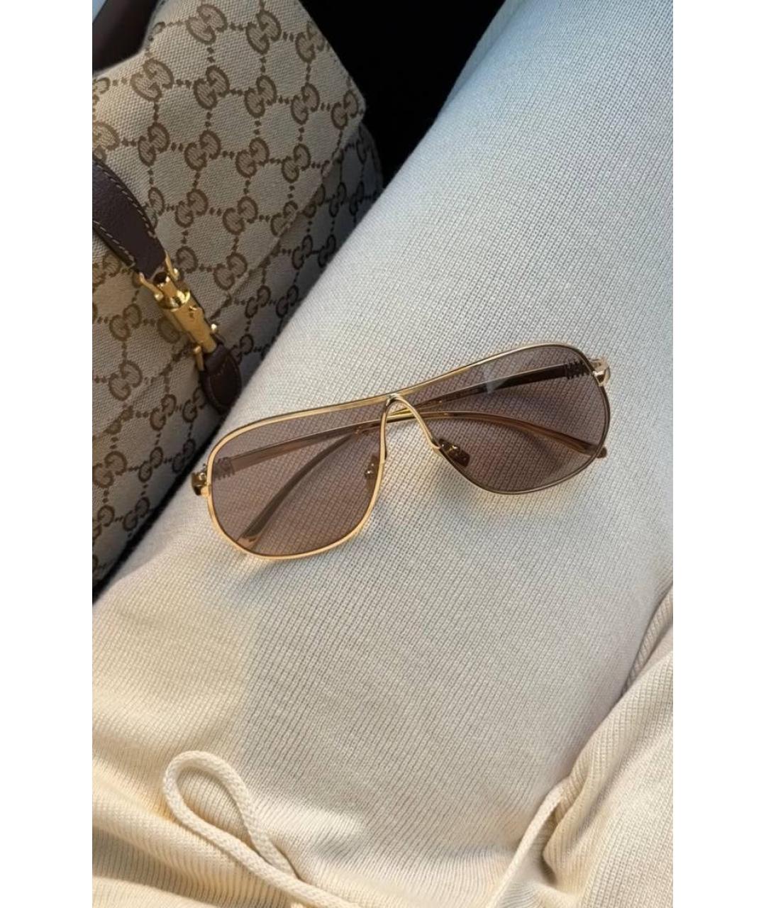 MIU MIU Коричневые металлические солнцезащитные очки, фото 4