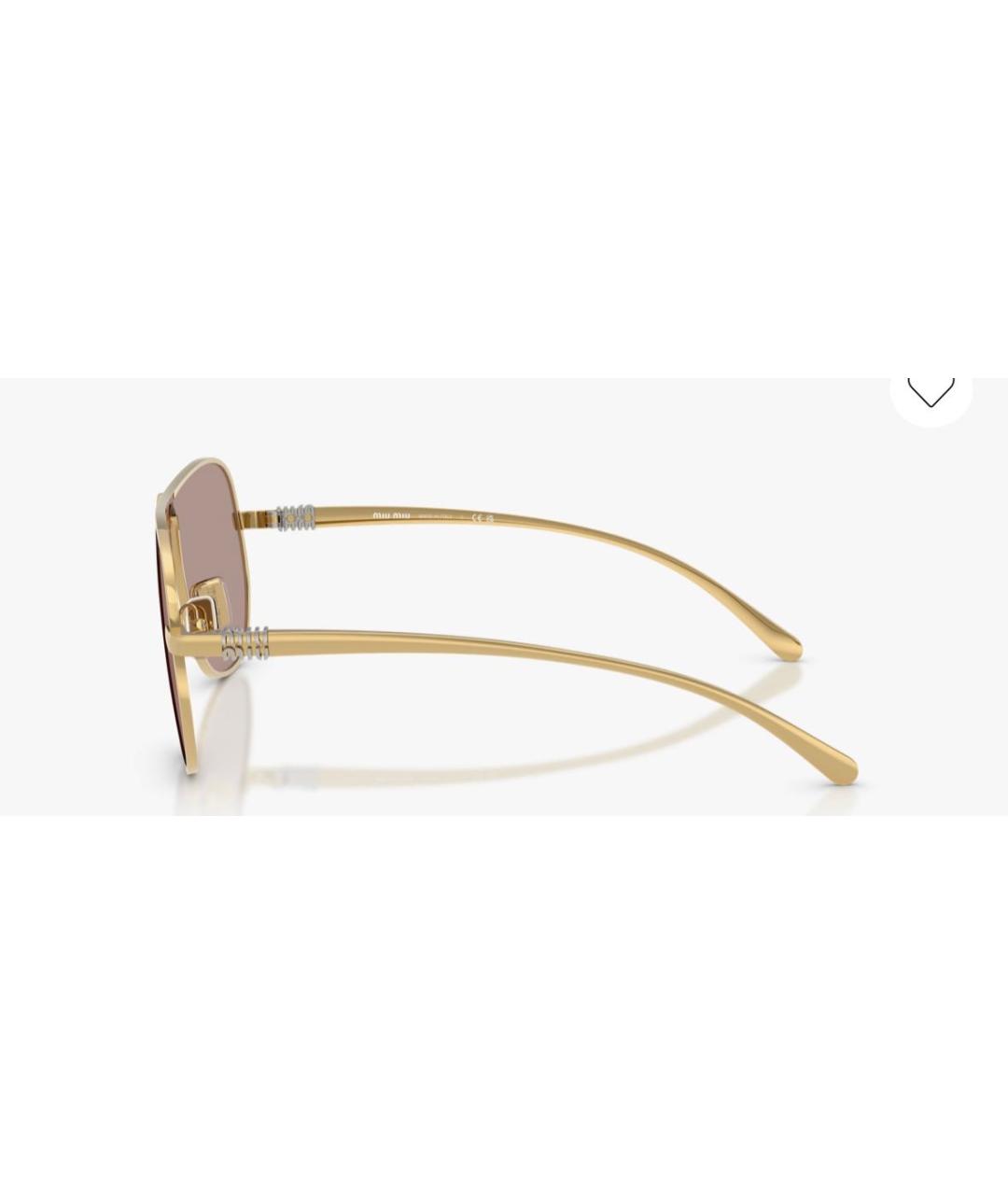 MIU MIU Коричневые металлические солнцезащитные очки, фото 3