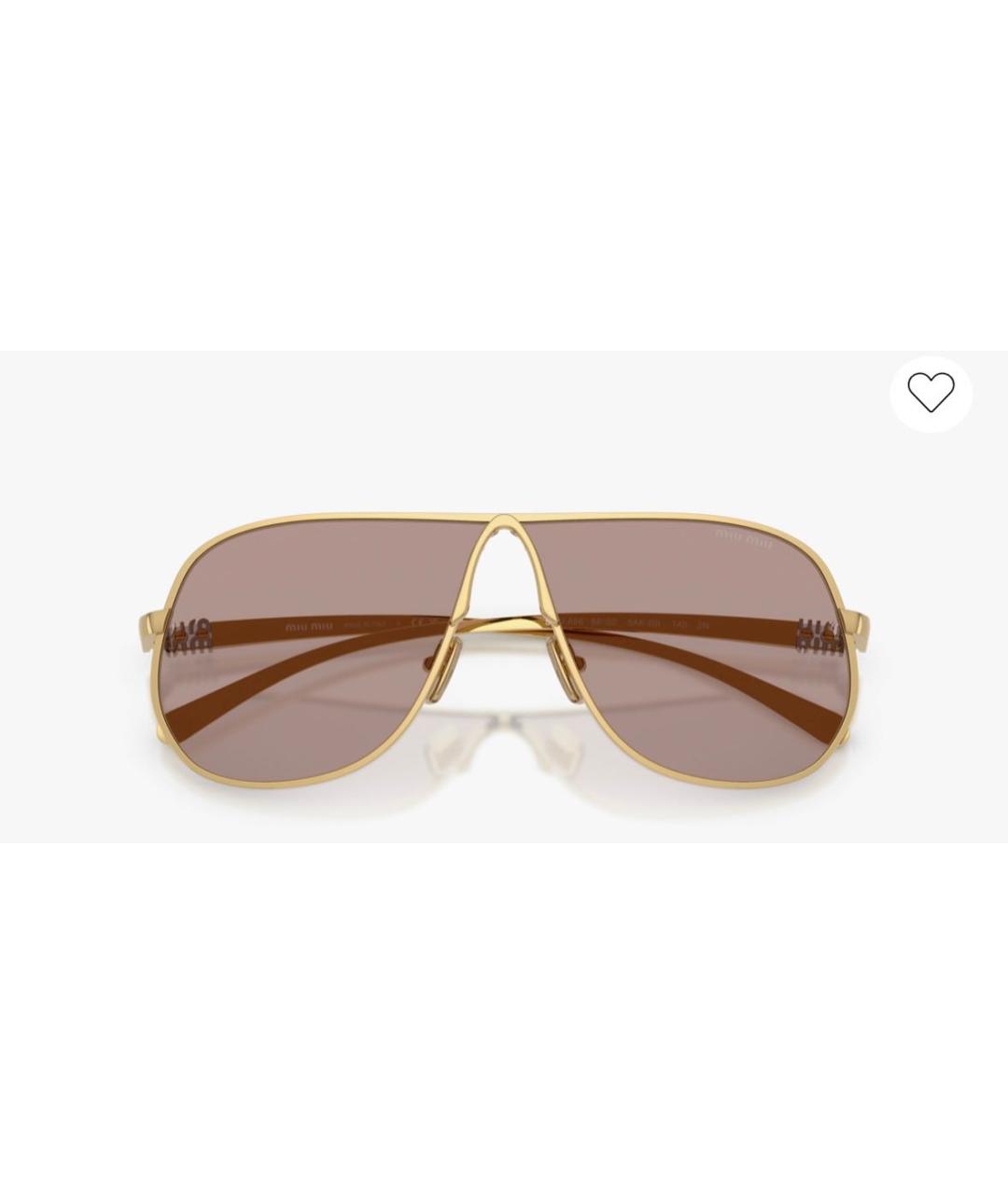 MIU MIU Коричневые металлические солнцезащитные очки, фото 2