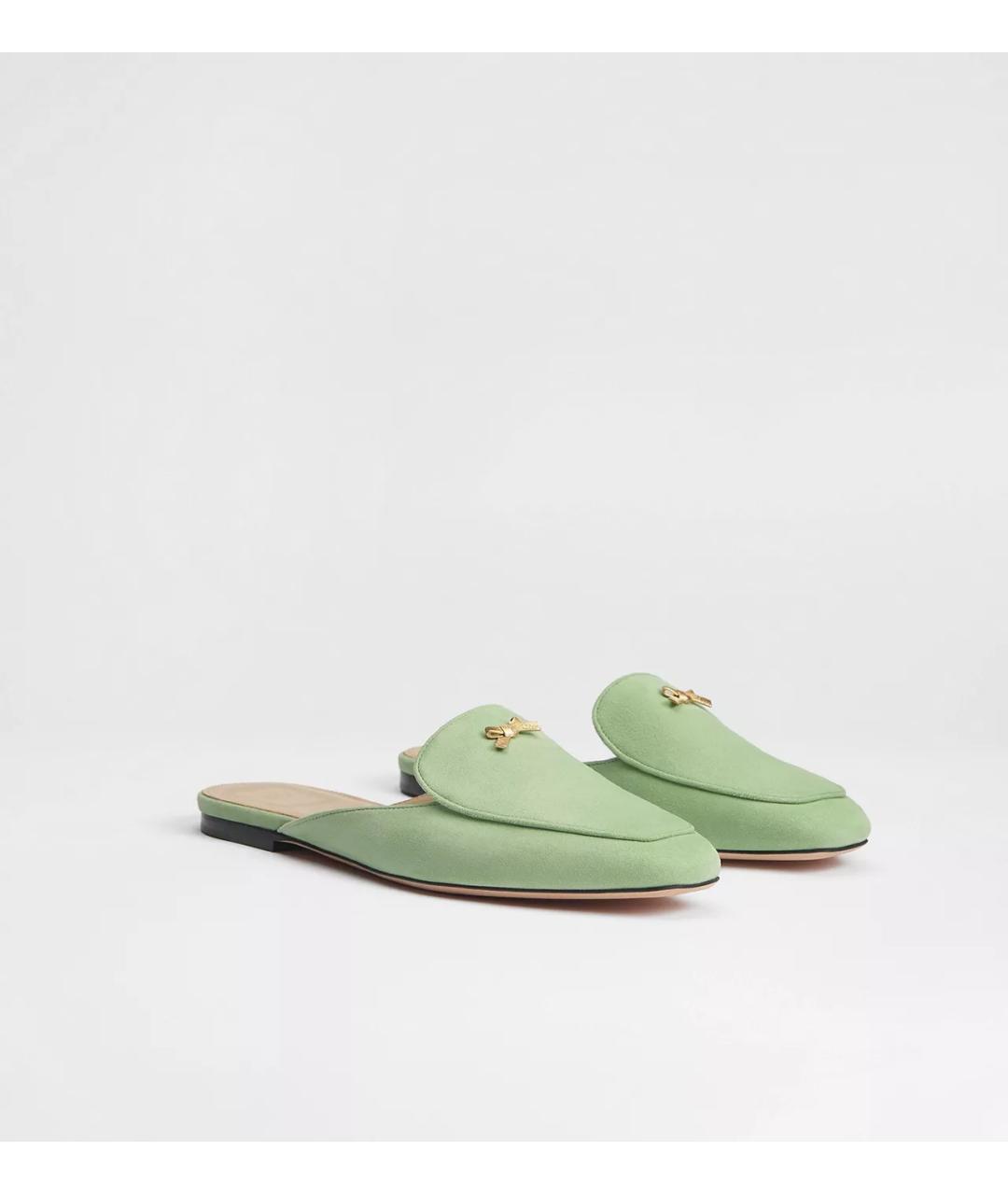 CHRISTIAN DIOR Салатовые замшевые мюли, фото 2