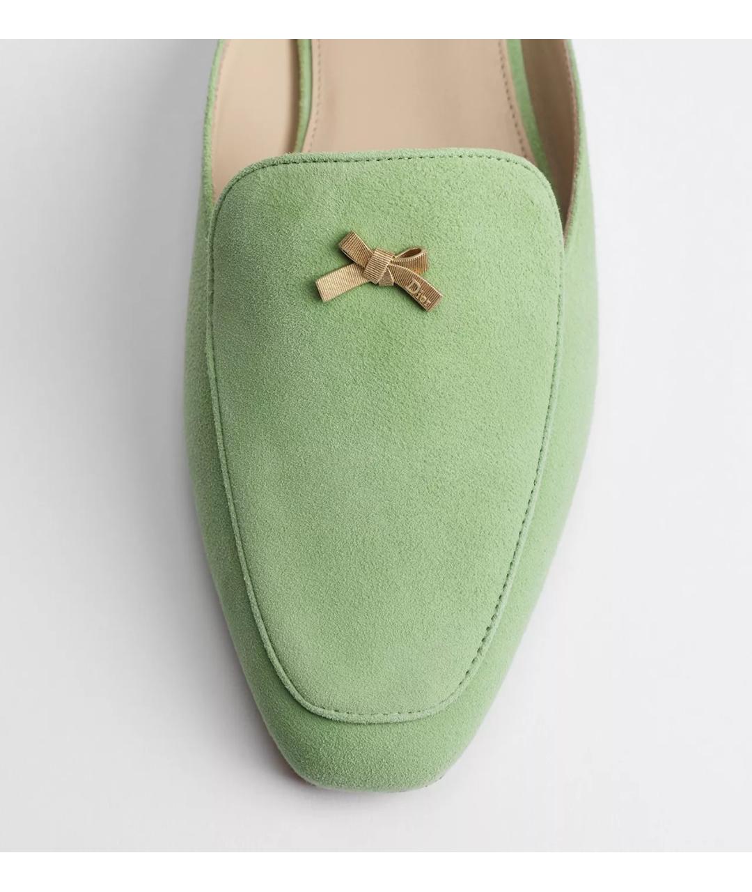 CHRISTIAN DIOR Салатовые замшевые мюли, фото 3