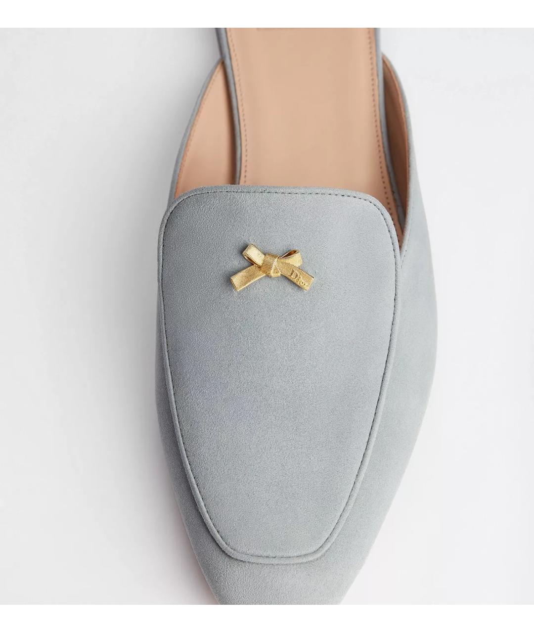 CHRISTIAN DIOR Голубые замшевые мюли, фото 3