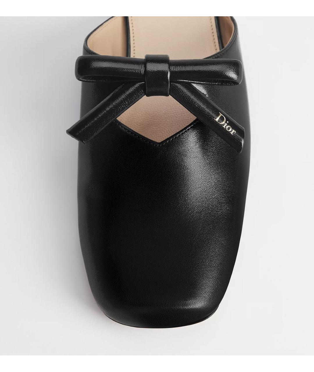CHRISTIAN DIOR Черные кожаные мюли, фото 3