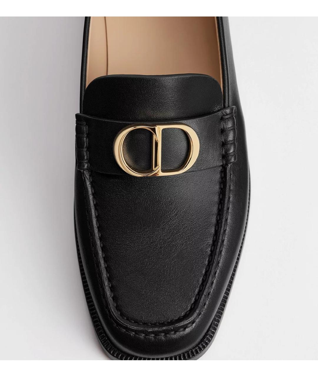 CHRISTIAN DIOR Черные кожаные лоферы, фото 3