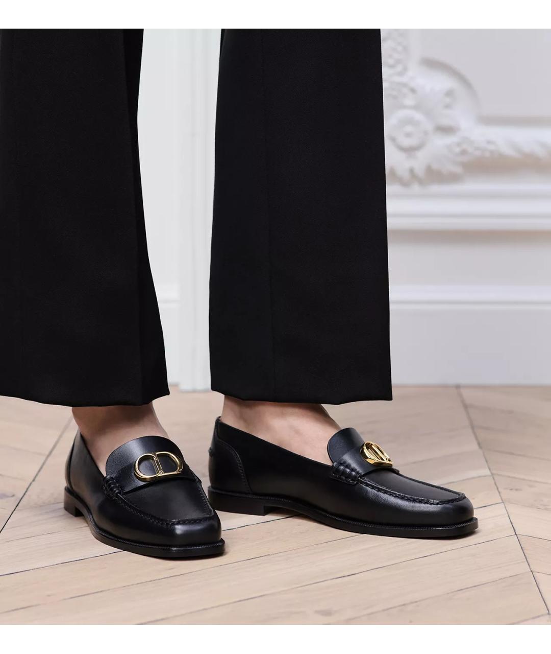CHRISTIAN DIOR Черные кожаные лоферы, фото 5