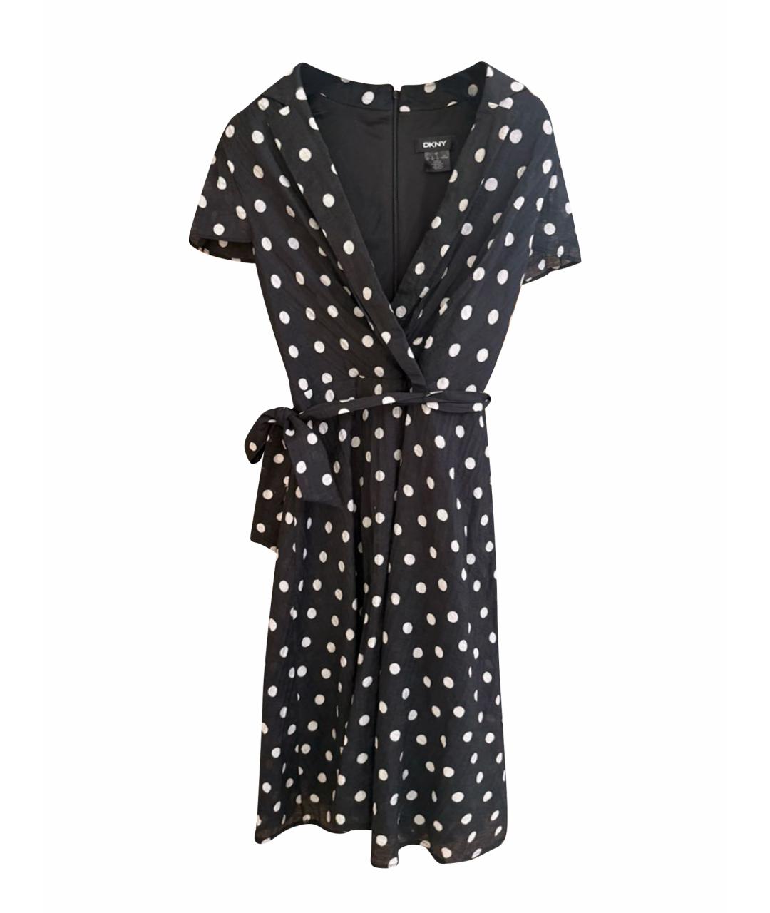 DKNY Черное вискозное повседневное платье, фото 1