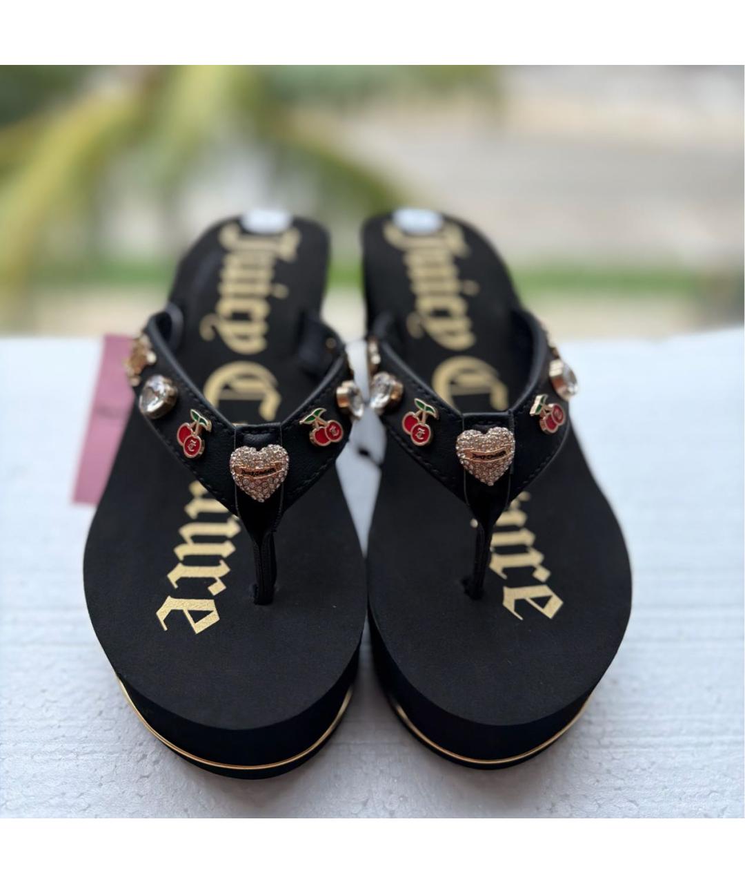 JUICY COUTURE Черные шлепанцы, фото 2
