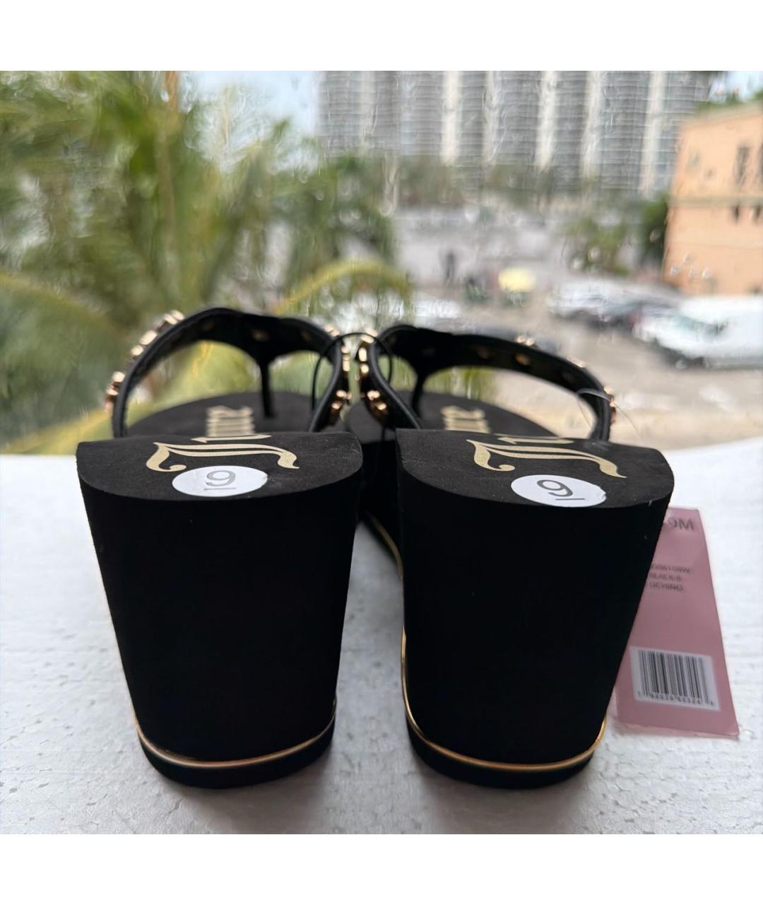 JUICY COUTURE Черные шлепанцы, фото 4