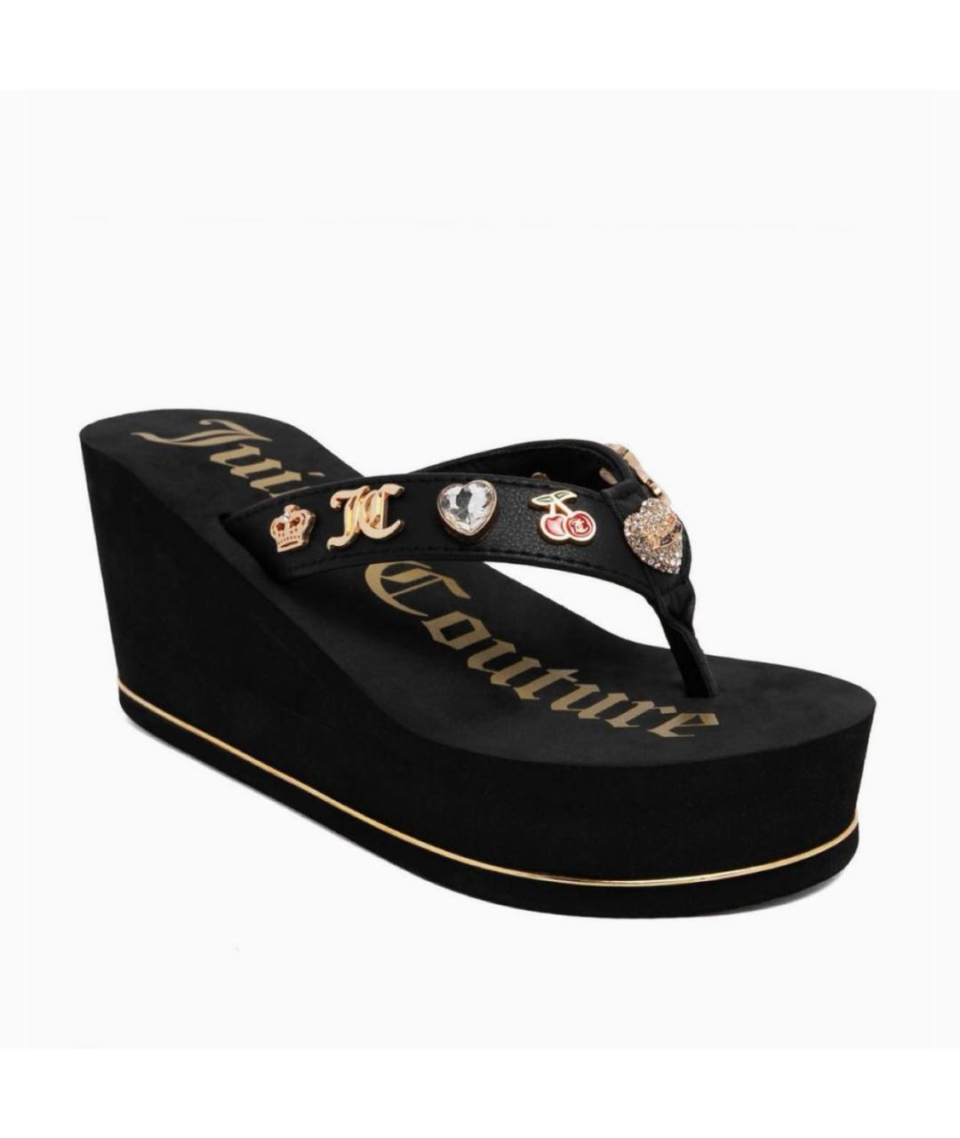 JUICY COUTURE Черные шлепанцы, фото 5