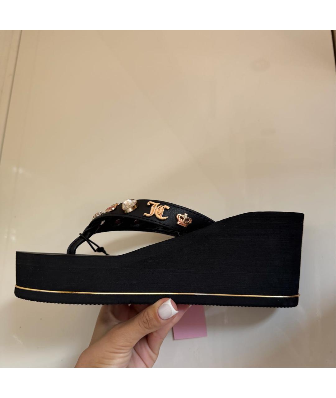 JUICY COUTURE Черные шлепанцы, фото 8