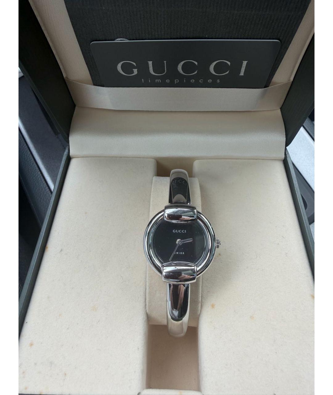 GUCCI Серебряные металлические часы, фото 4