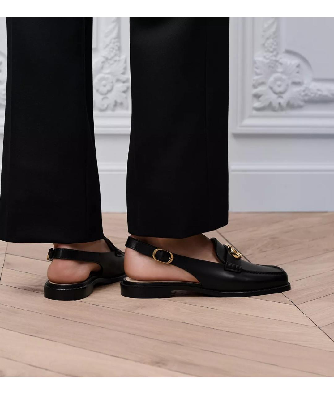 CHRISTIAN DIOR Черные кожаные лоферы, фото 4