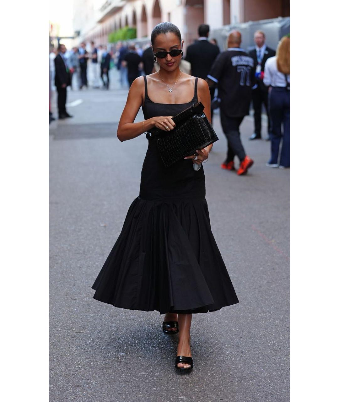 JACQUEMUS Черное хлопковое коктейльное платье, фото 7