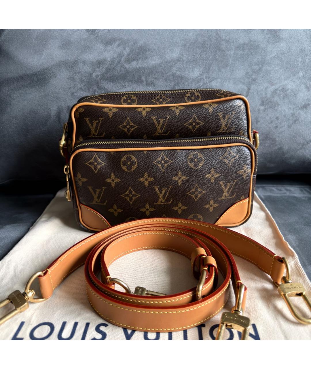 LOUIS VUITTON Коричневая сумка на плечо из канвы, фото 5