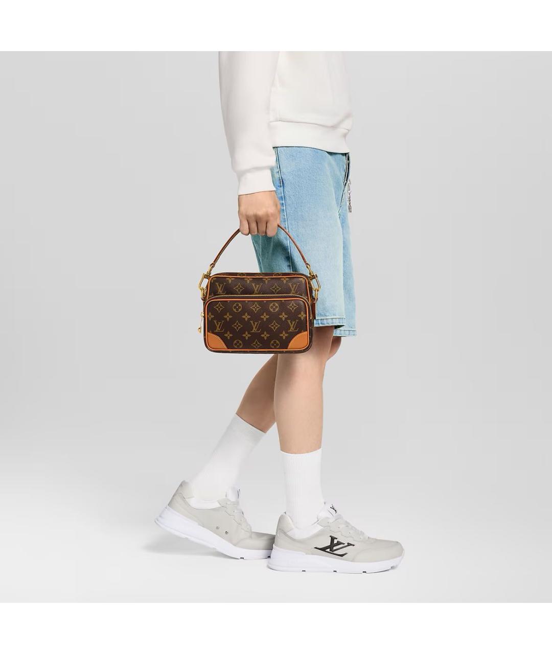 LOUIS VUITTON Коричневая сумка на плечо из канвы, фото 8