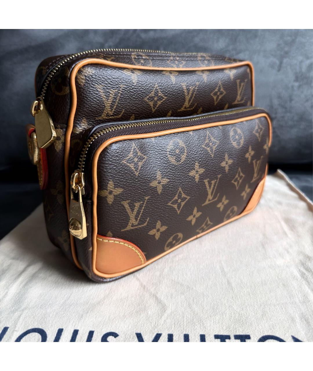 LOUIS VUITTON Коричневая сумка на плечо из канвы, фото 2