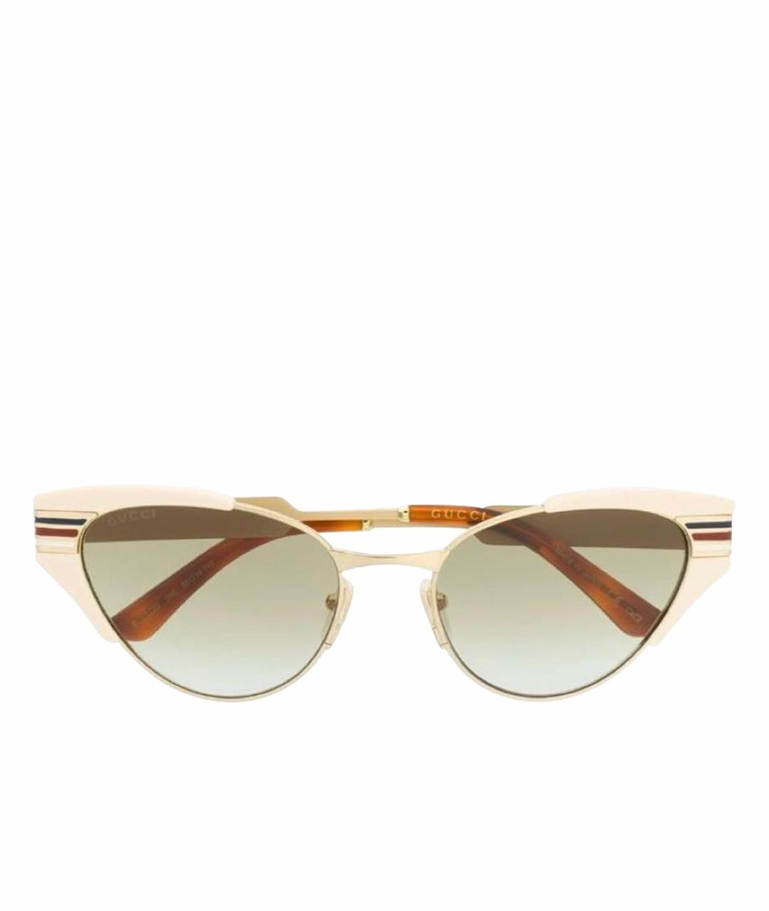 GUCCI Белые пластиковые солнцезащитные очки, фото 1