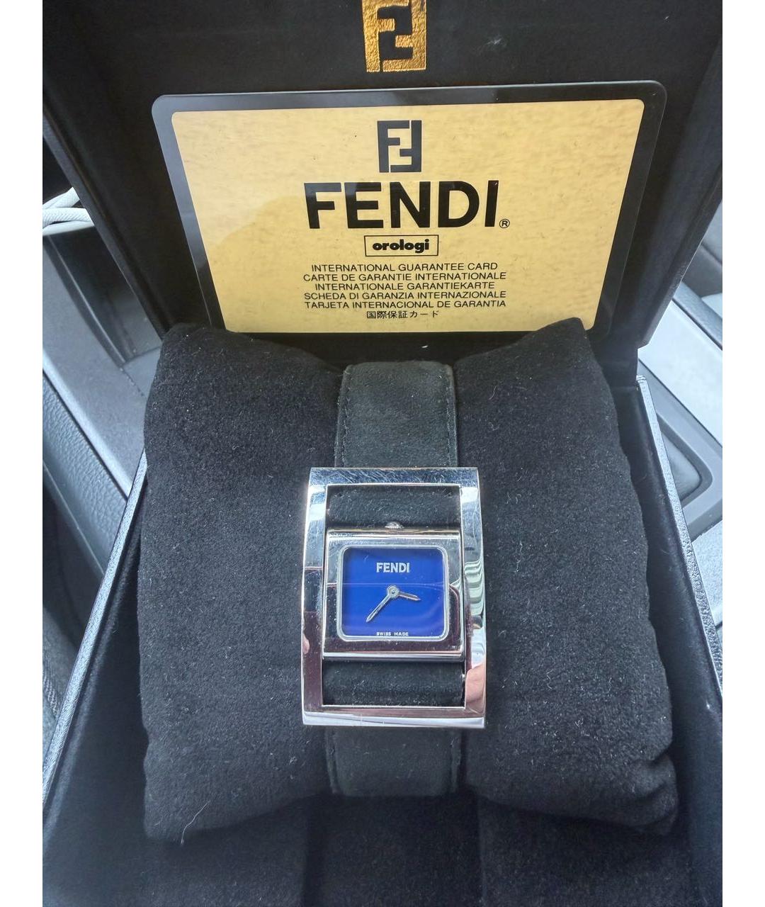 FENDI Серебряные металлические часы, фото 7