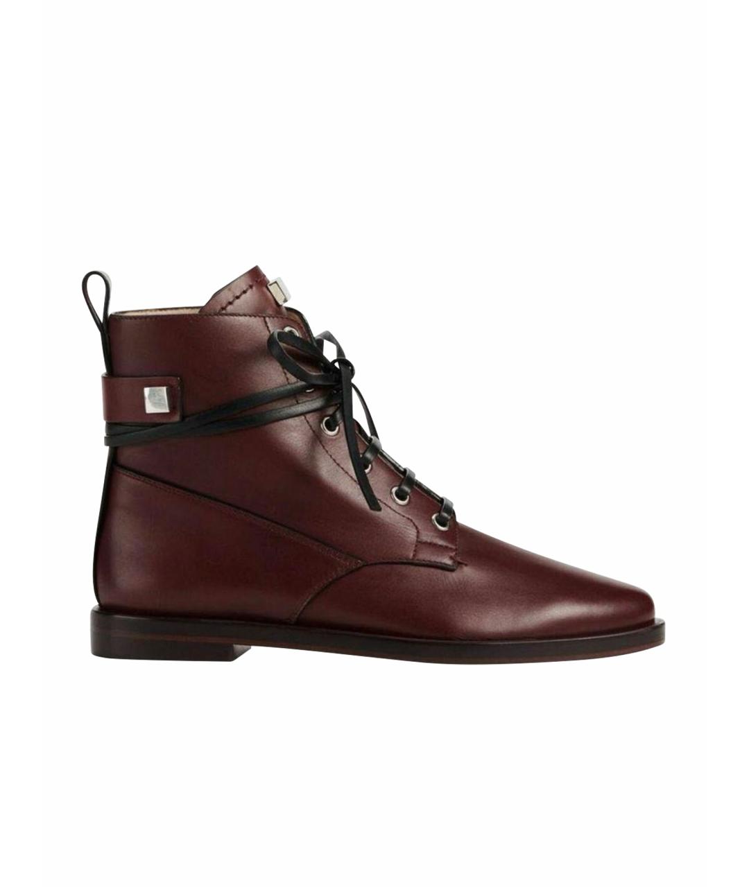 STUART WEITZMAN Бордовые кожаные ботинки, фото 1