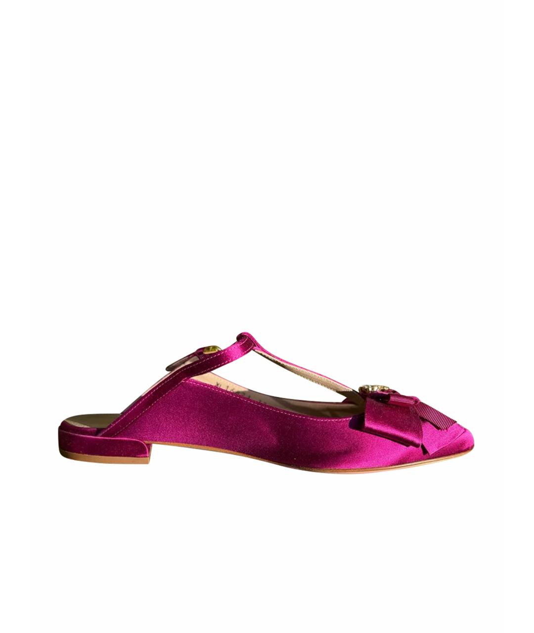 STUART WEITZMAN Фуксия текстильные мюли, фото 1
