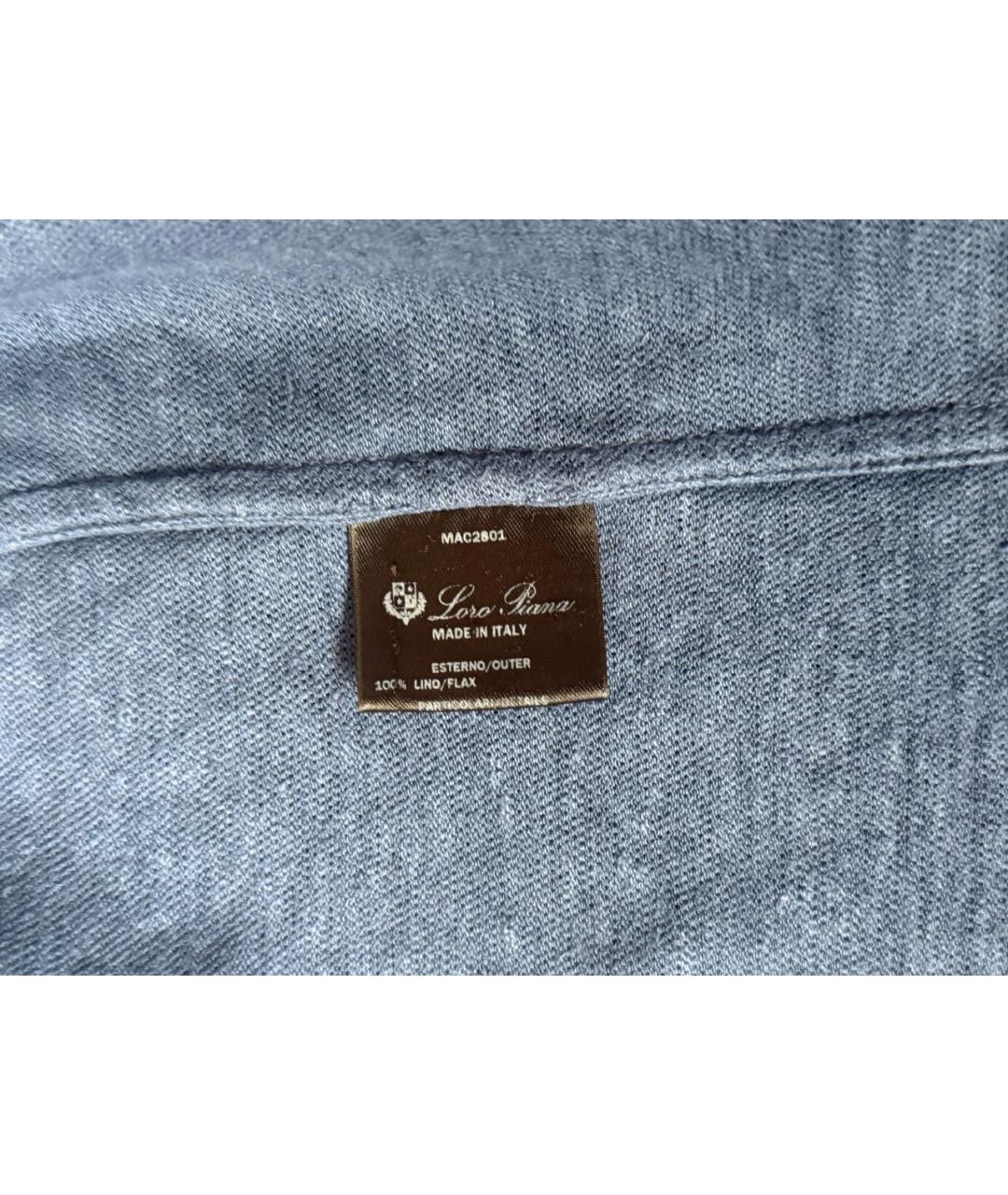 LORO PIANA Синяя льняная кэжуал рубашка, фото 6