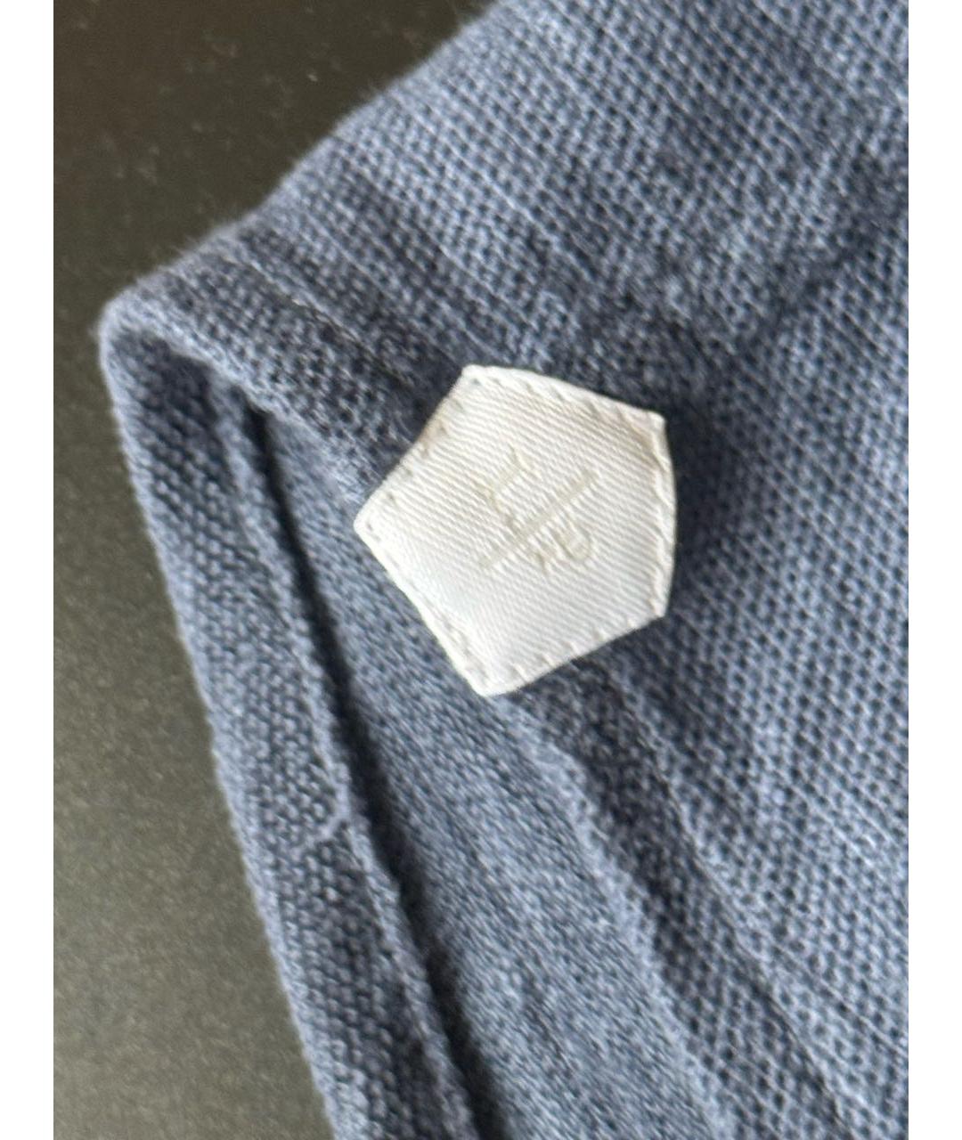 LORO PIANA Синяя льняная кэжуал рубашка, фото 4