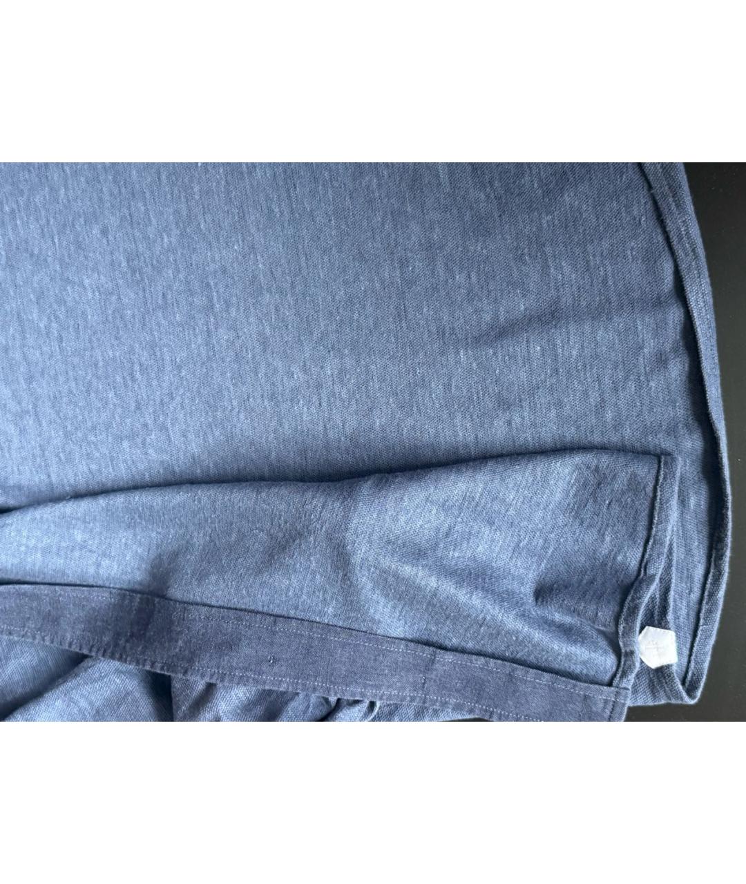 LORO PIANA Синяя льняная кэжуал рубашка, фото 5