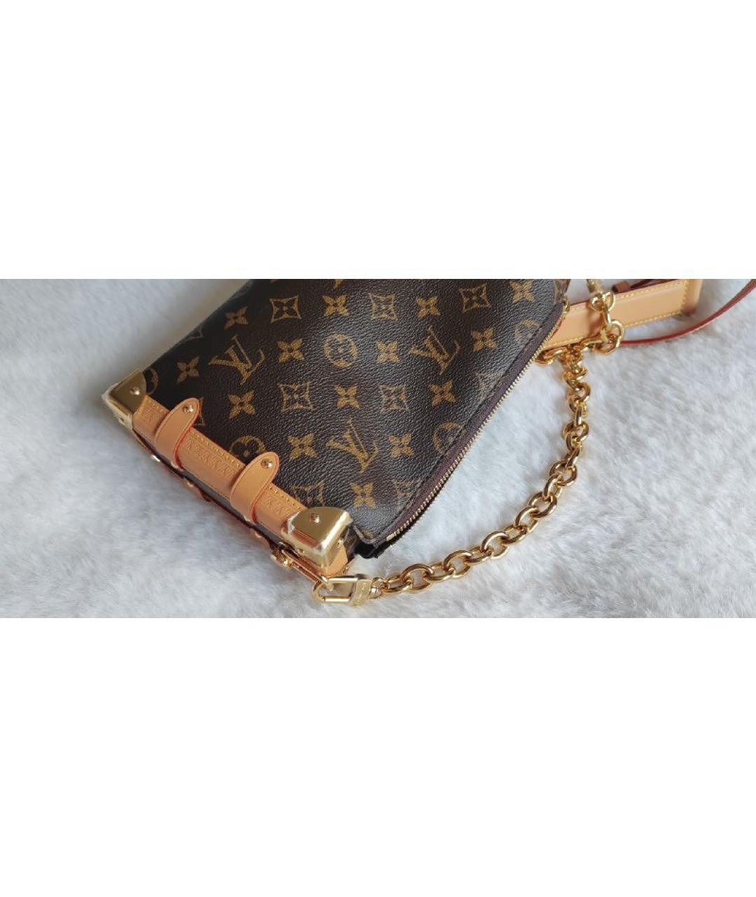 LOUIS VUITTON Коричневая кожаная сумка через плечо, фото 4