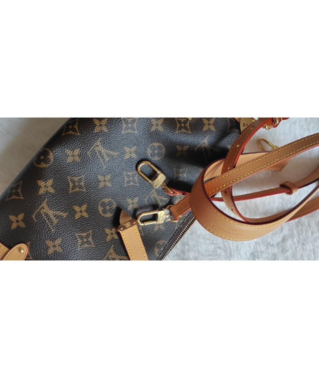 LOUIS VUITTON Коричневая кожаная сумка через плечо, фото 3