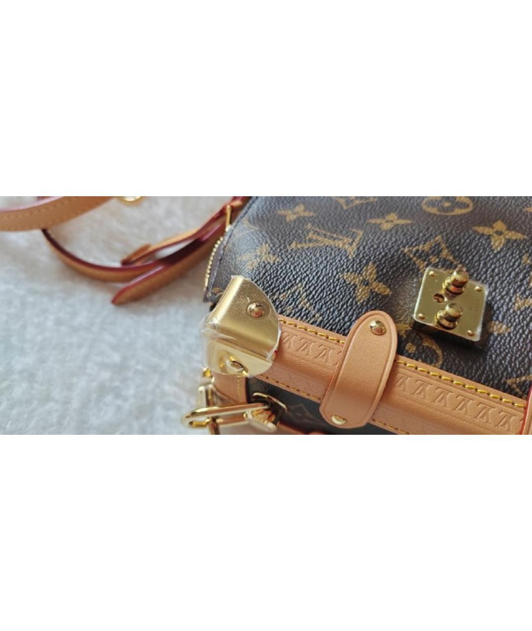 LOUIS VUITTON Коричневая кожаная сумка через плечо, фото 6
