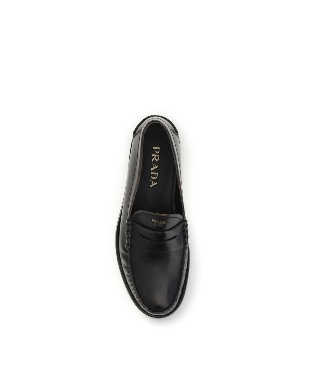 PRADA Черные кожаные лоферы, фото 4
