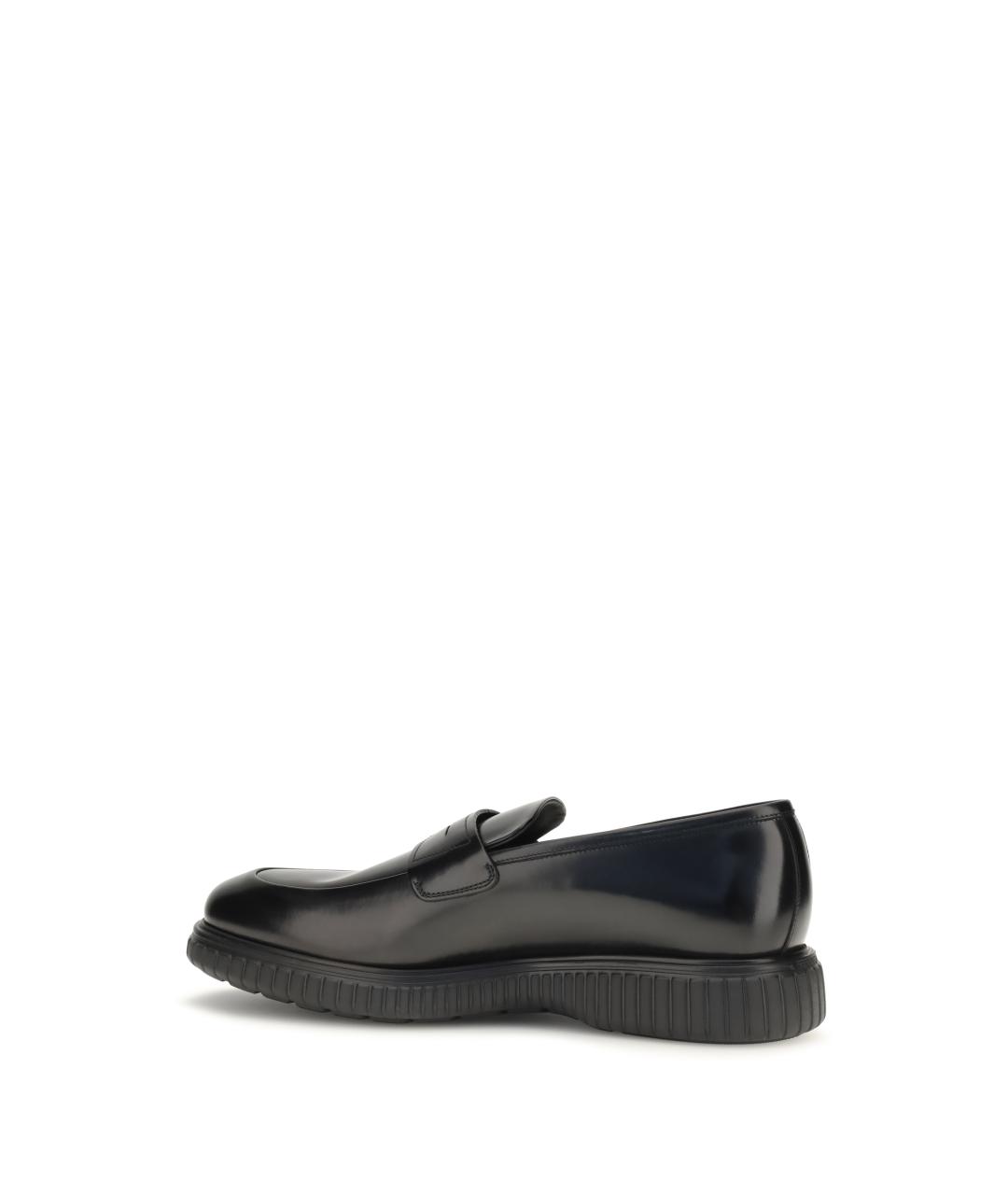 FERRAGAMO Черные кожаные лоферы, фото 3