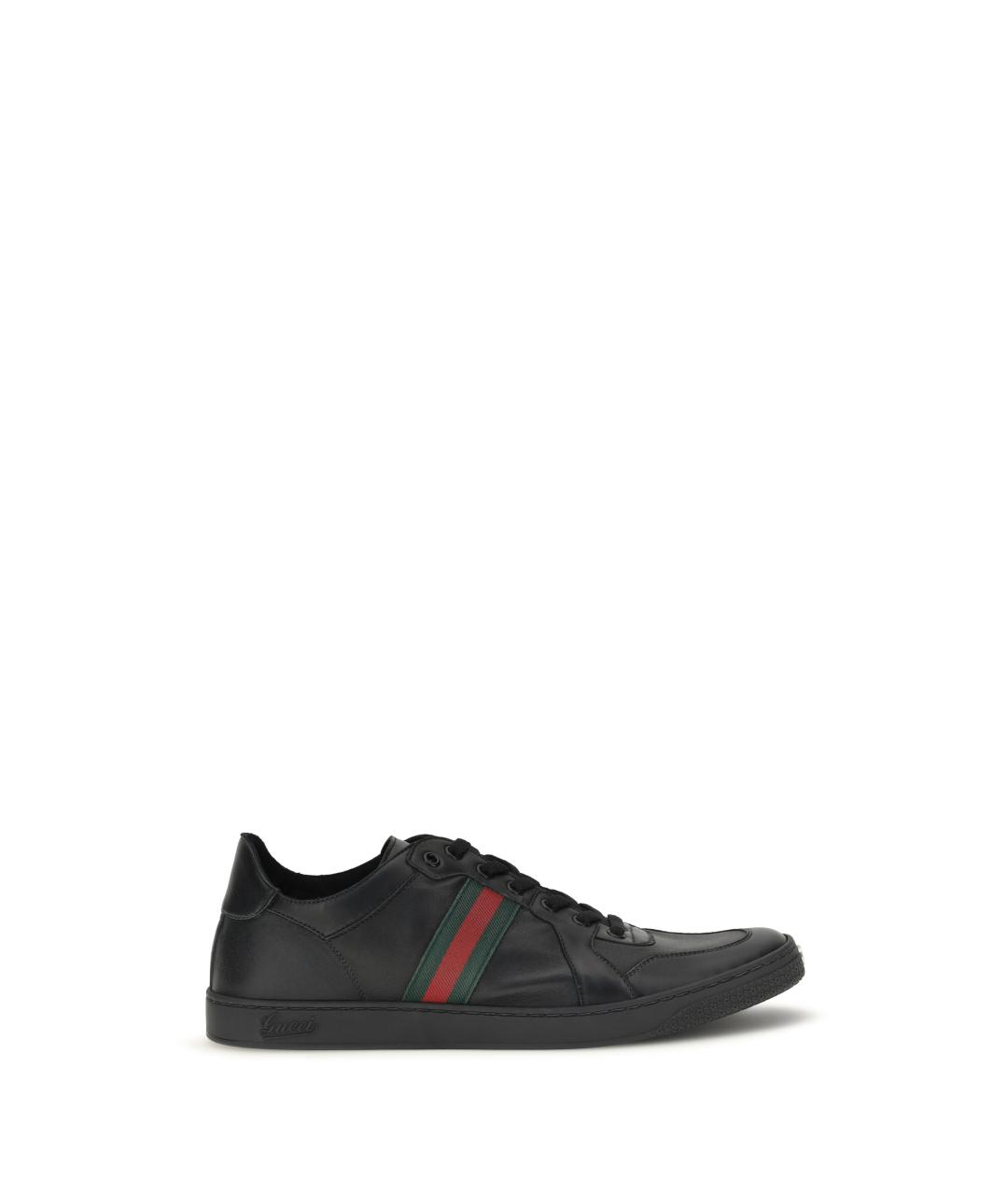 GUCCI Черные текстильные низкие кроссовки / кеды, фото 1