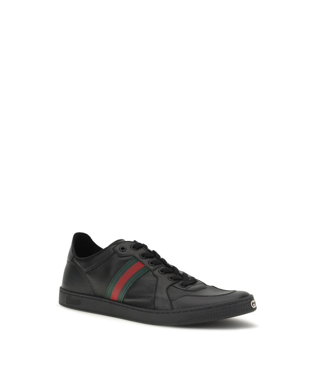 GUCCI Черные текстильные низкие кроссовки / кеды, фото 2