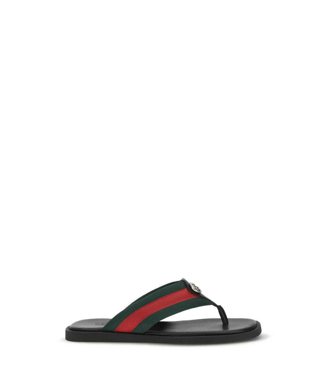 GUCCI Мульти текстильные шлепанцы, фото 1
