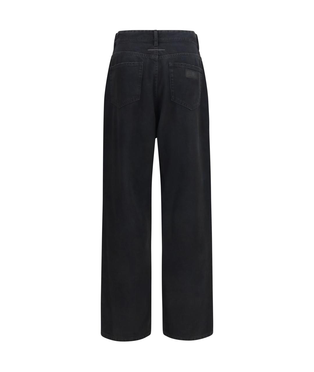 MM6 MAISON MARGIELA Черные хлопковые прямые джинсы, фото 2