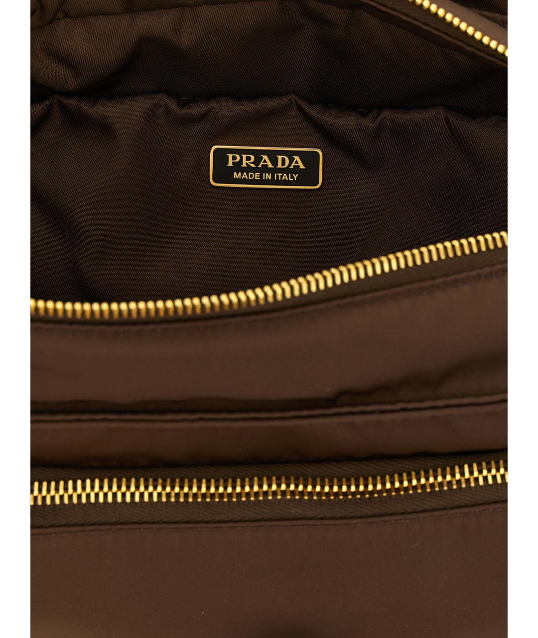 PRADA Коричневая нейлоновая сумка через плечо, фото 4