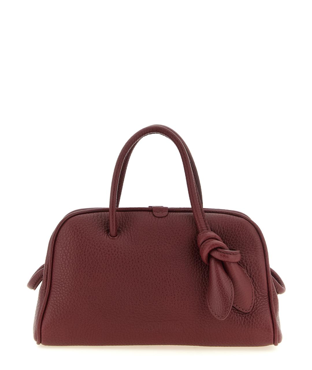 JACQUEMUS Бордовая кожаная сумка тоут, фото 1