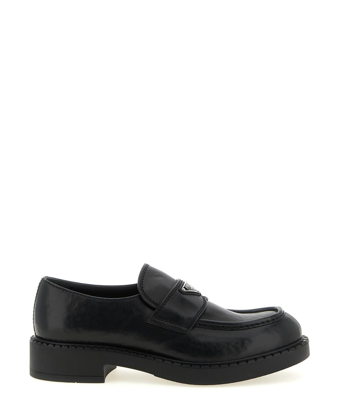 PRADA Черные кожаные лоферы, фото 1