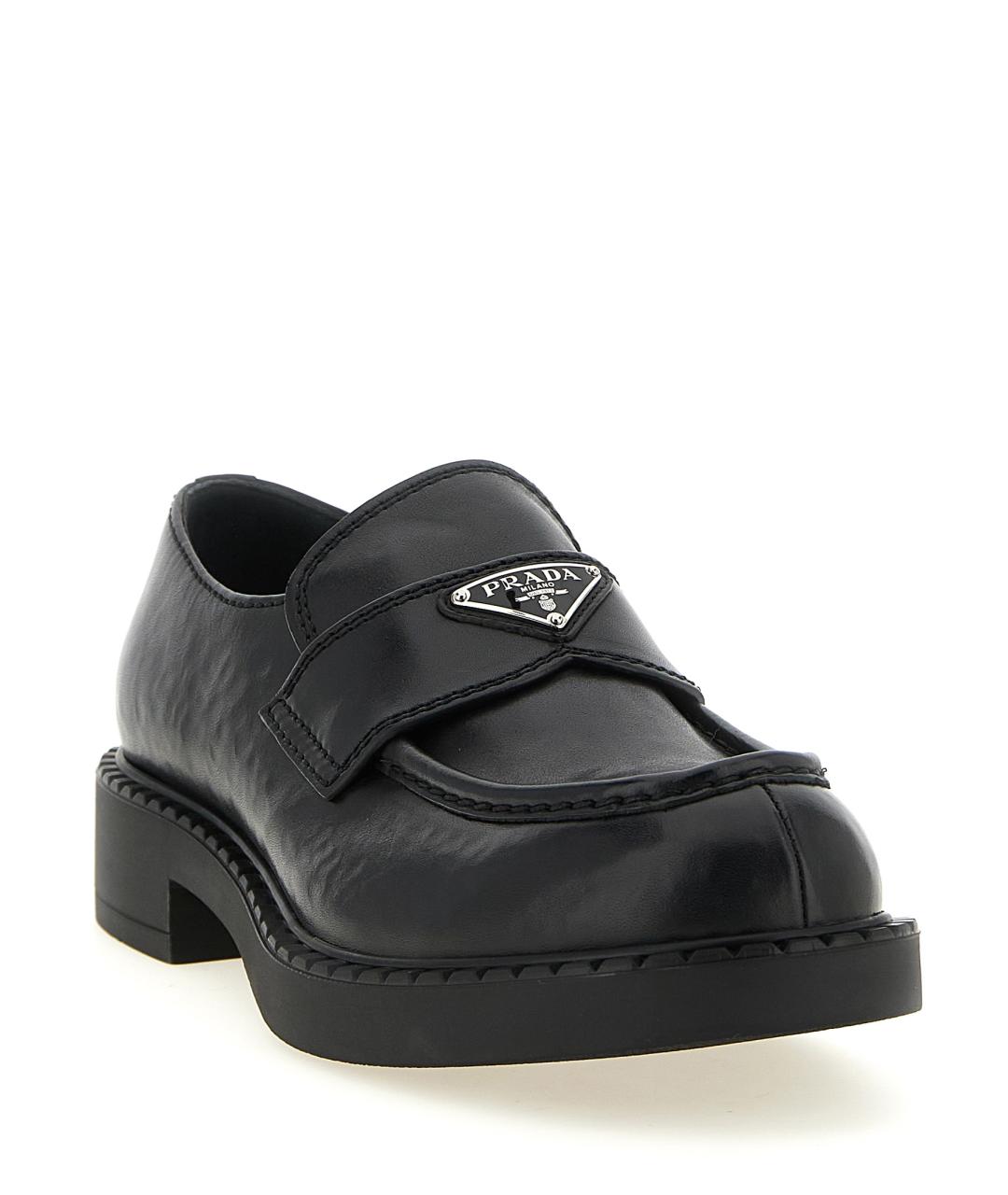 PRADA Черные кожаные лоферы, фото 2