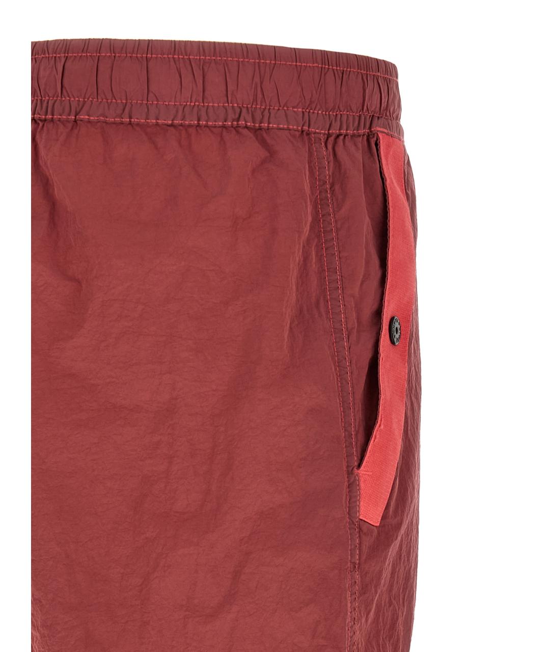 STONE ISLAND Красные нейлоновые повседневные брюки, фото 4